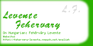 levente fehervary business card