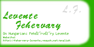 levente fehervary business card